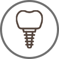 Animated dental implant icon