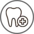 Animated tooth with medical cross icon